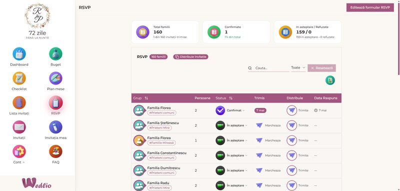 Wedlio.app - platforma de organizare a nuntii all-in one